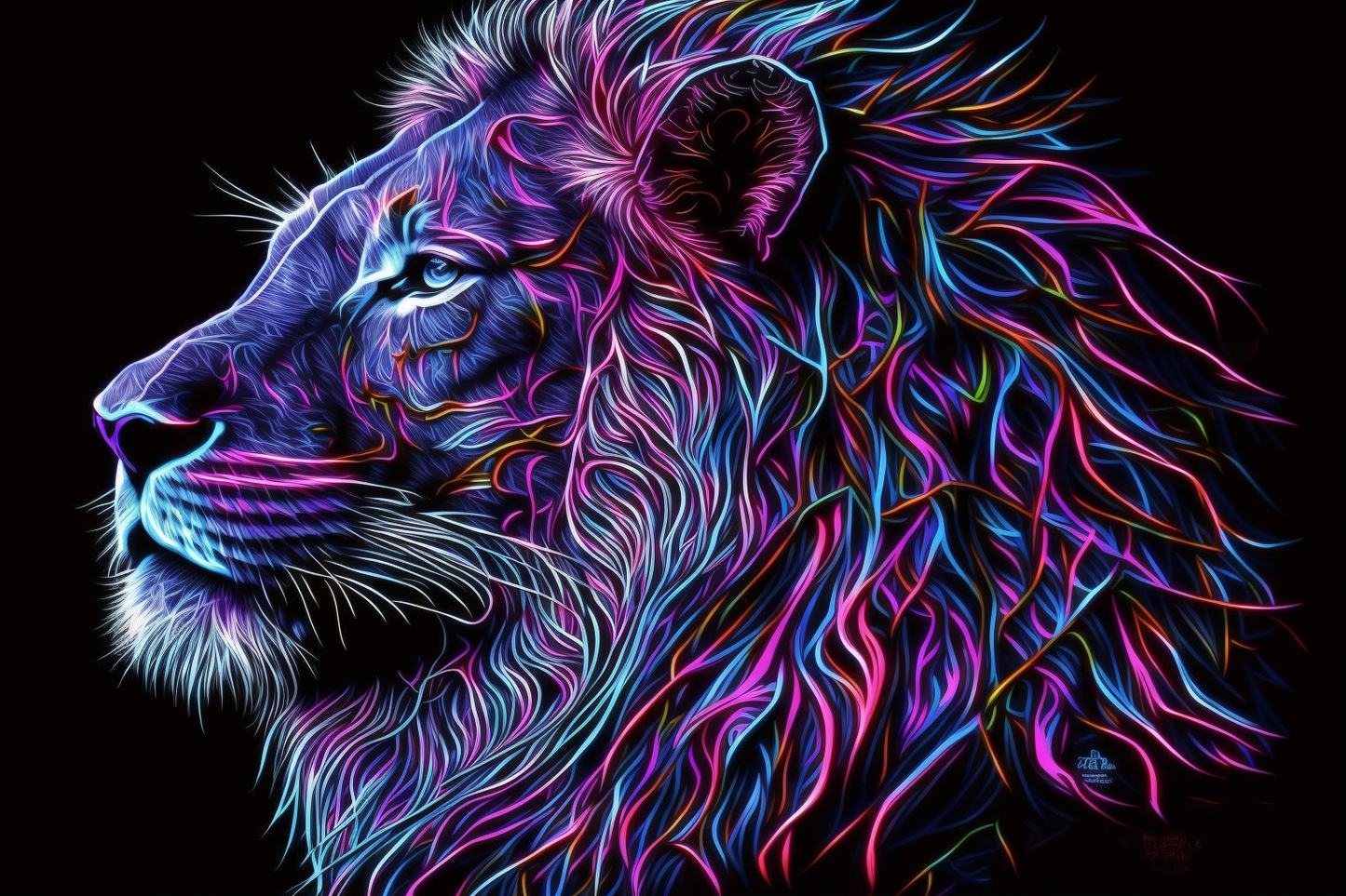 DoodleDoo Creative - Blacklight Lion 0001